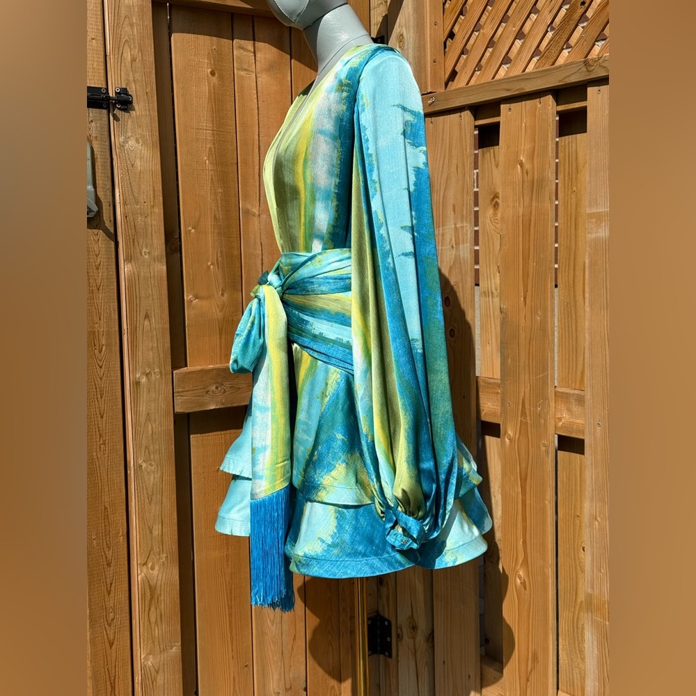 🆕 BRONX & BANCO 🧿 NWOT Bedouin Coastal Mini Dress, Blue Multi - Sz L US 8 - Picture 7 of 17